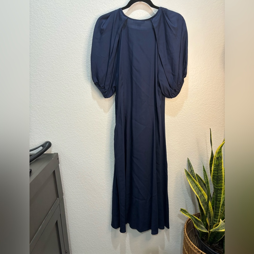 Chelsea & Violet Puff Sleeve Button Front Dress in Navy Size 12 - Picture 4 of 4